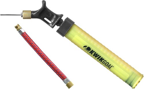 Kwik Goal Hi-Vis Yellow Finger Grip Hand Pump for Soccer Balls & Sports Gear