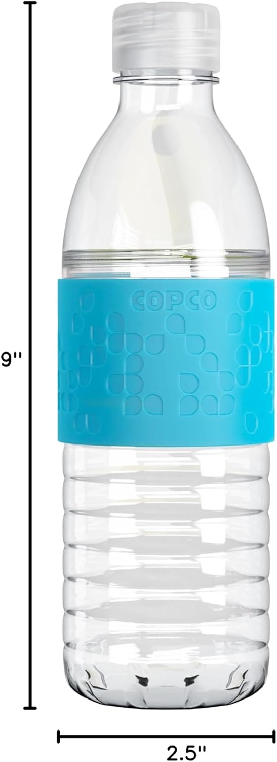 Copco Hydra 16.9 oz Water Bottle with Leak-Proof Lid - Tritan Reusable with Textured Grip Sleeve - BPA-Free, Shatter-Resistant, Dishwasher Safe for Travel, Gym, Work, Outdoors (Pink)