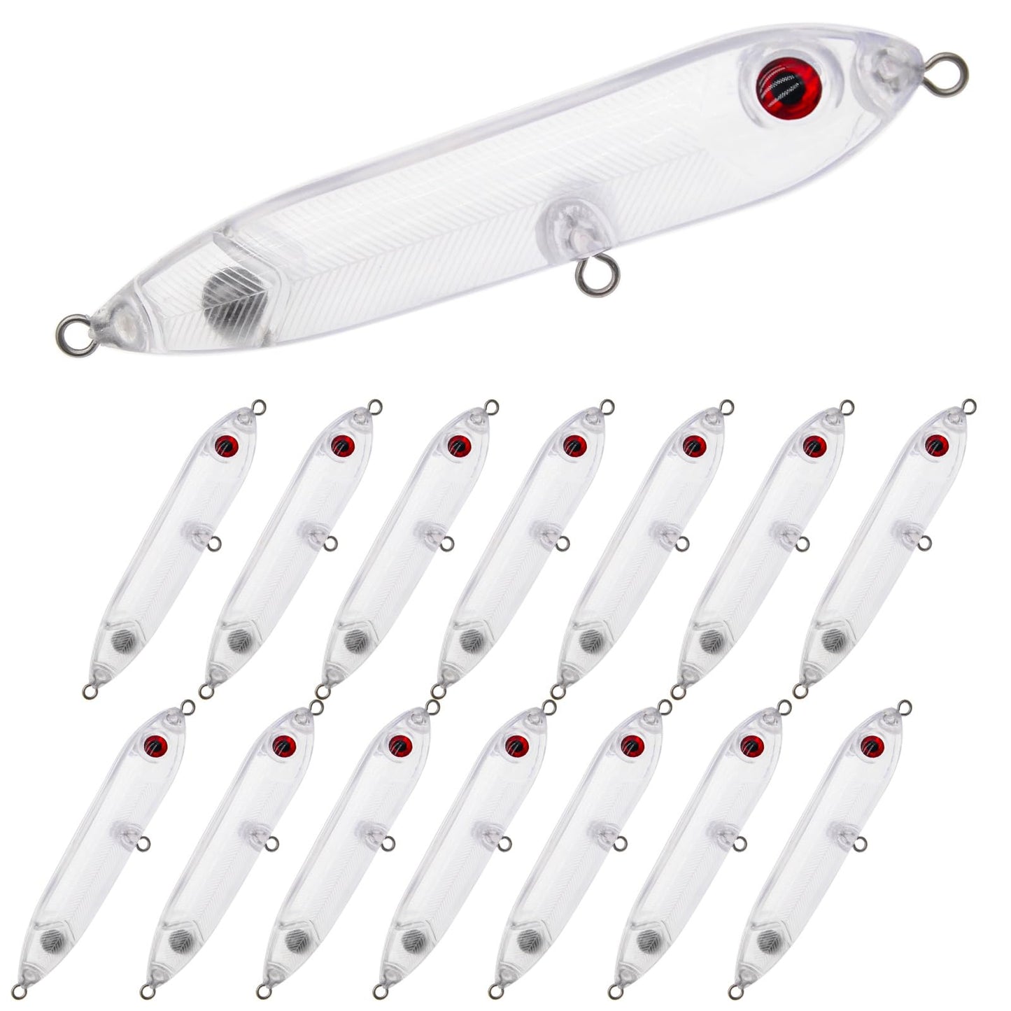 Aollerfilery 15PCS Fishing Blanks Lures Kit - DIY Topwater Swimbait & Crankbait Set for Bass, Salmon, Trout - Ideal for Saltwater Freshwater Fishing,Transparent Unpainted Bait Blanks