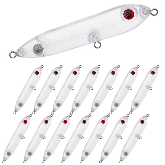 Aollerfilery 15PCS Fishing Blanks Lures Kit - DIY Topwater Swimbait & Crankbait Set for Bass, Salmon, Trout - Ideal for Saltwater Freshwater Fishing,Transparent Unpainted Bait Blanks