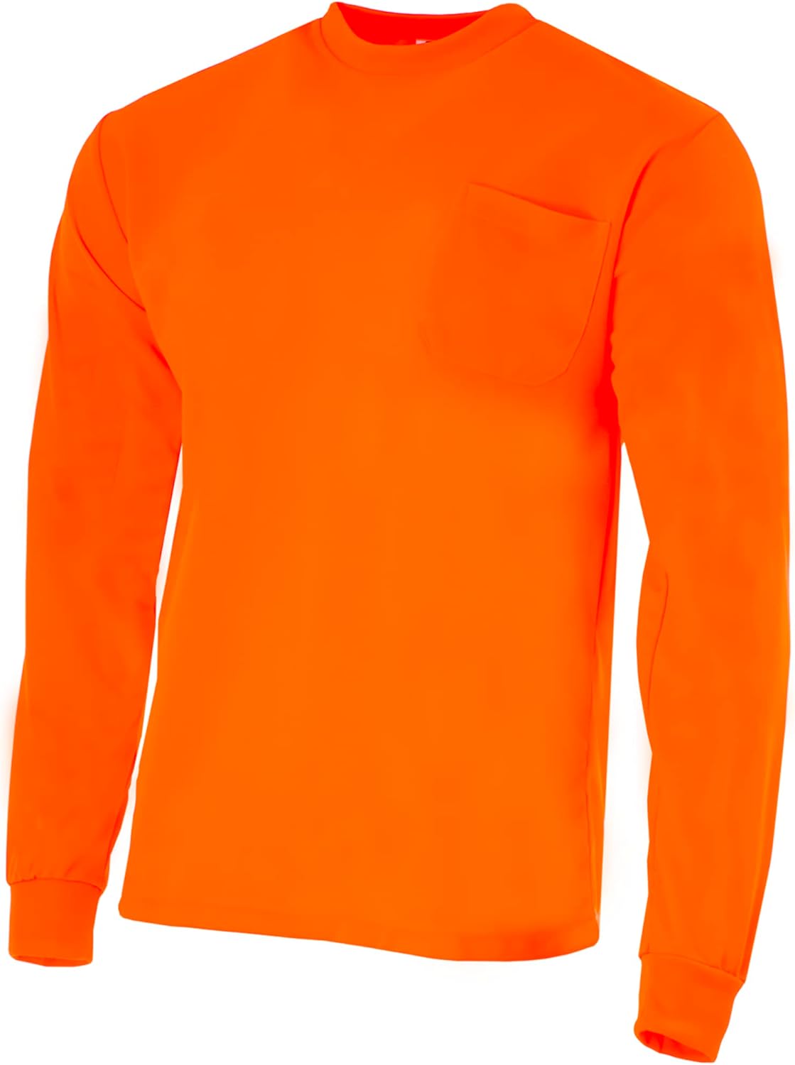 JORESTECH Safety Bright Visibility Long Sleeve Work T Shirt with Chest Pocket, Moisture Wicking Fabric