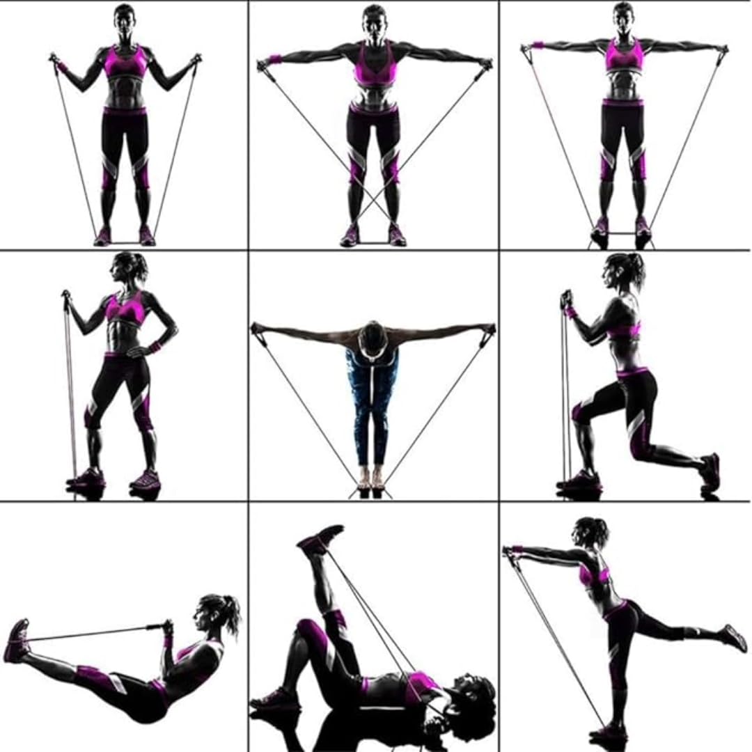HI-Touch Resistance Bands with Handles - Door Anchor & Ankle Straps for Legs Workout Equipment