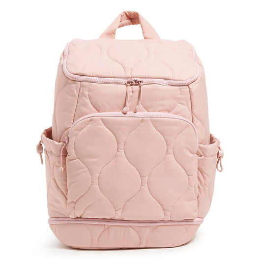 Vera Bradley Women's Featherweight Commuter Backpack Travel Bag, Rose Quartz, One Size