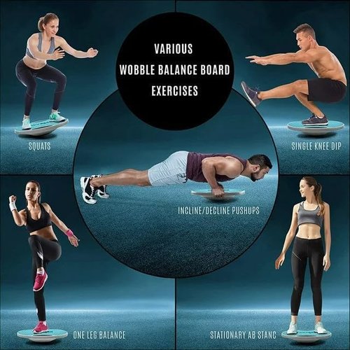 Yes4All Upgraded Wobble Balance Board, 16.34" TPE Non-slip, Stability Board for Home Gym, Standing Desk