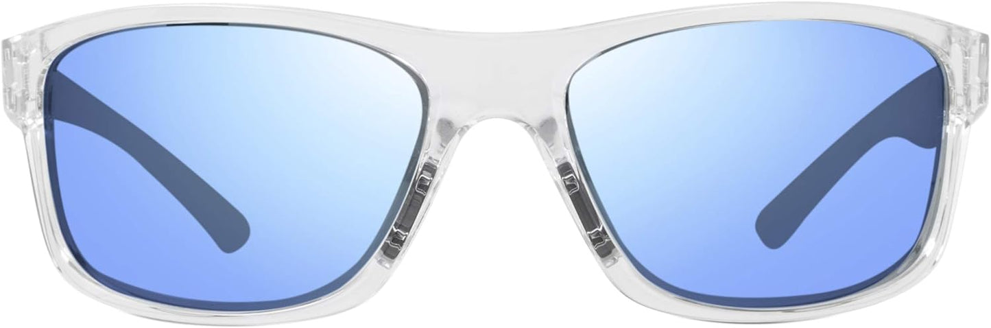 Revo Sunglasses Harness: Polarized Lens with Rectangle Sport Wrap Frame