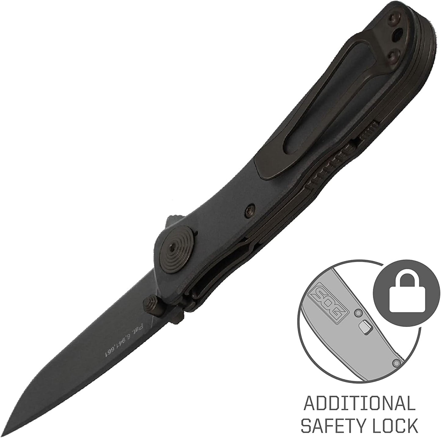 SOG Twitch II Drop Point 2.65in Everyday Carry Portable Compact Well-Rounded Camping Pocket Folding Knife | AUS-8 Steel Blade