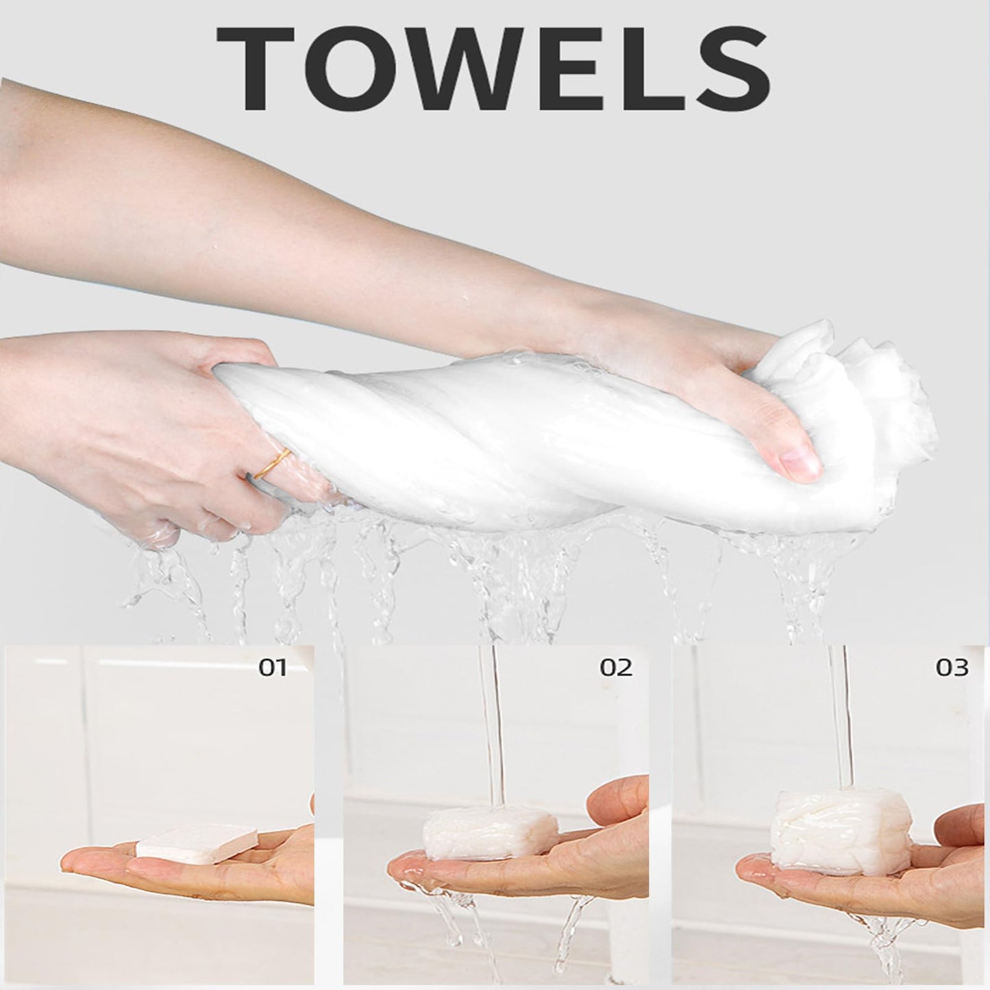 Compressed Portable Face Towel Tablet - 28 Pack Reusable Washcloth, Wet and Dry Disposable Wipes for Baby, Dog, Camping, Travel, Hiking, Home, Beauty (Bluk)