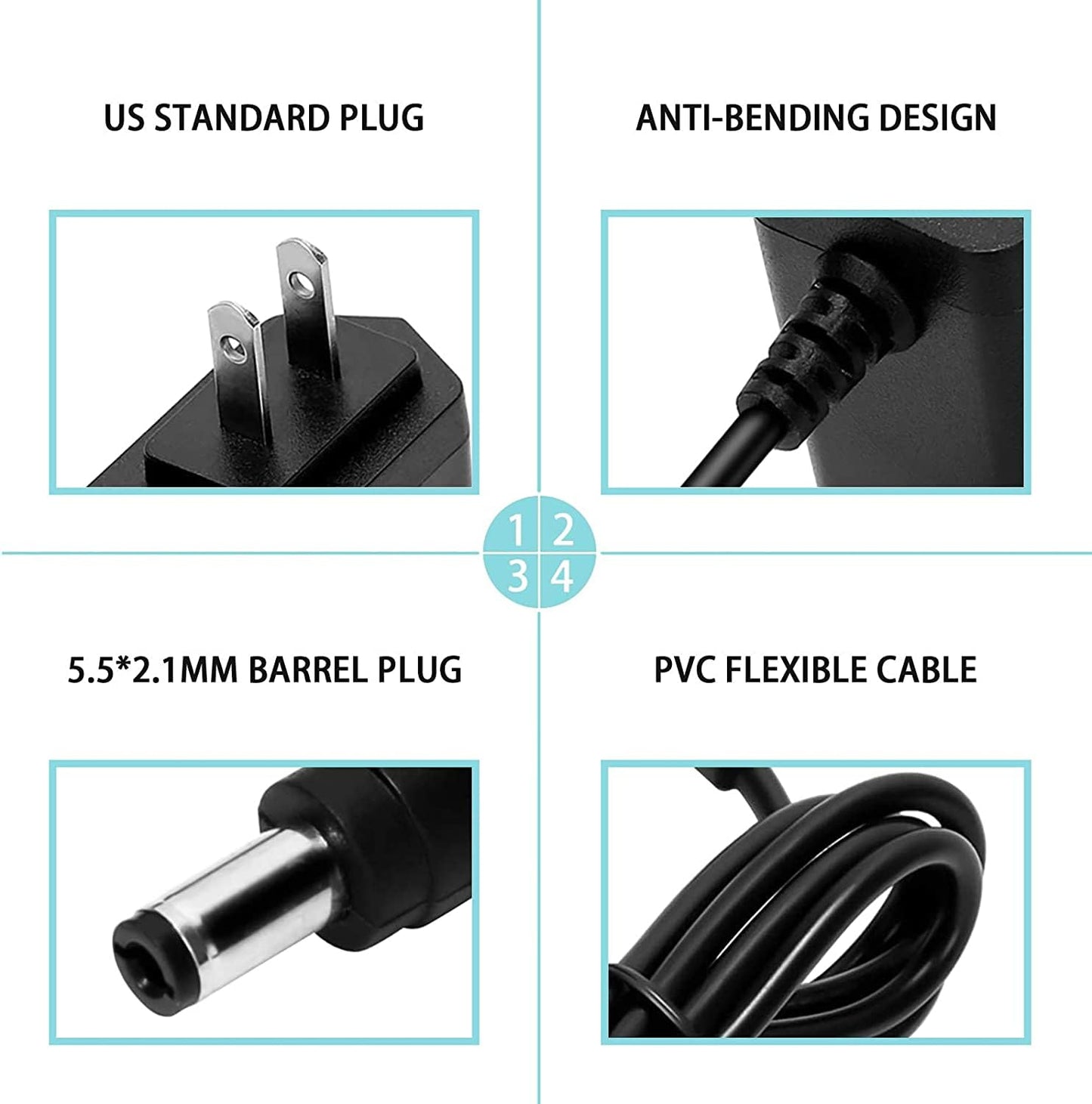 AC DC Adapter Charger Power for Life Fitness X1 X3 X5 X8 GO Console Elliptical Machine Cross Trainer Power Supply Cord 6ft