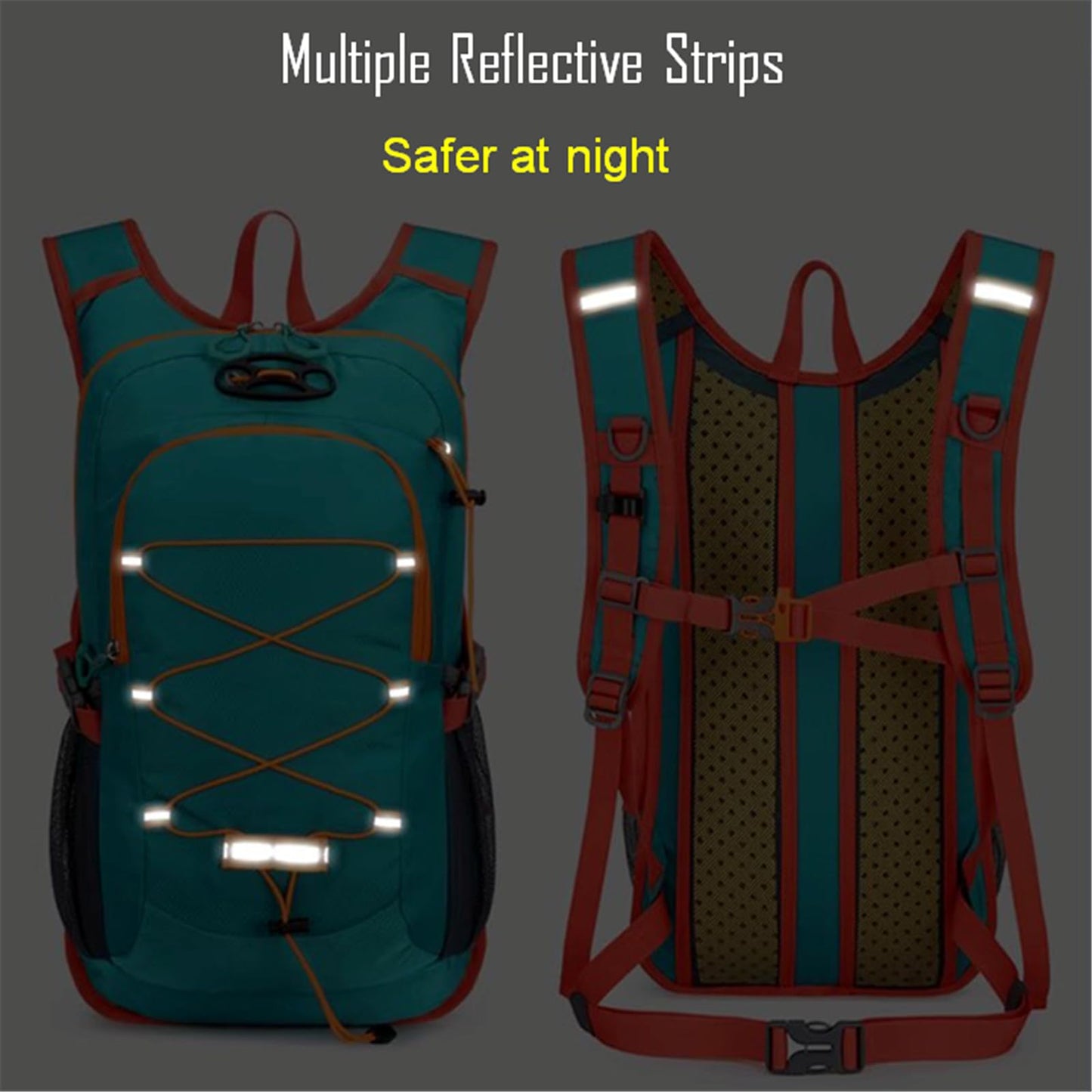 AUUEYY Lightweight Cycling Hydration Backpack,Large Capacity Pack for Travel,Hiking,Climbing,Skiing,Running Daypack for Men Women (Green)