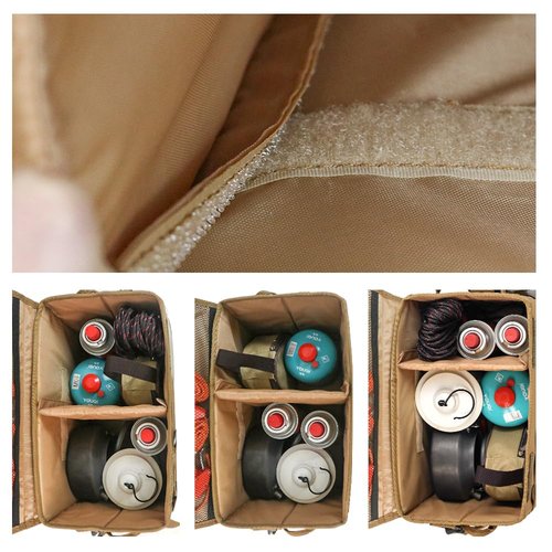 PSKER 18L Camping Storage Bag, Multifunctional Waterproof Picnic Basket, Tent Stakes Organizer,with Adjustable Shoulder Strap for Hiking Cookware, Travel, Car