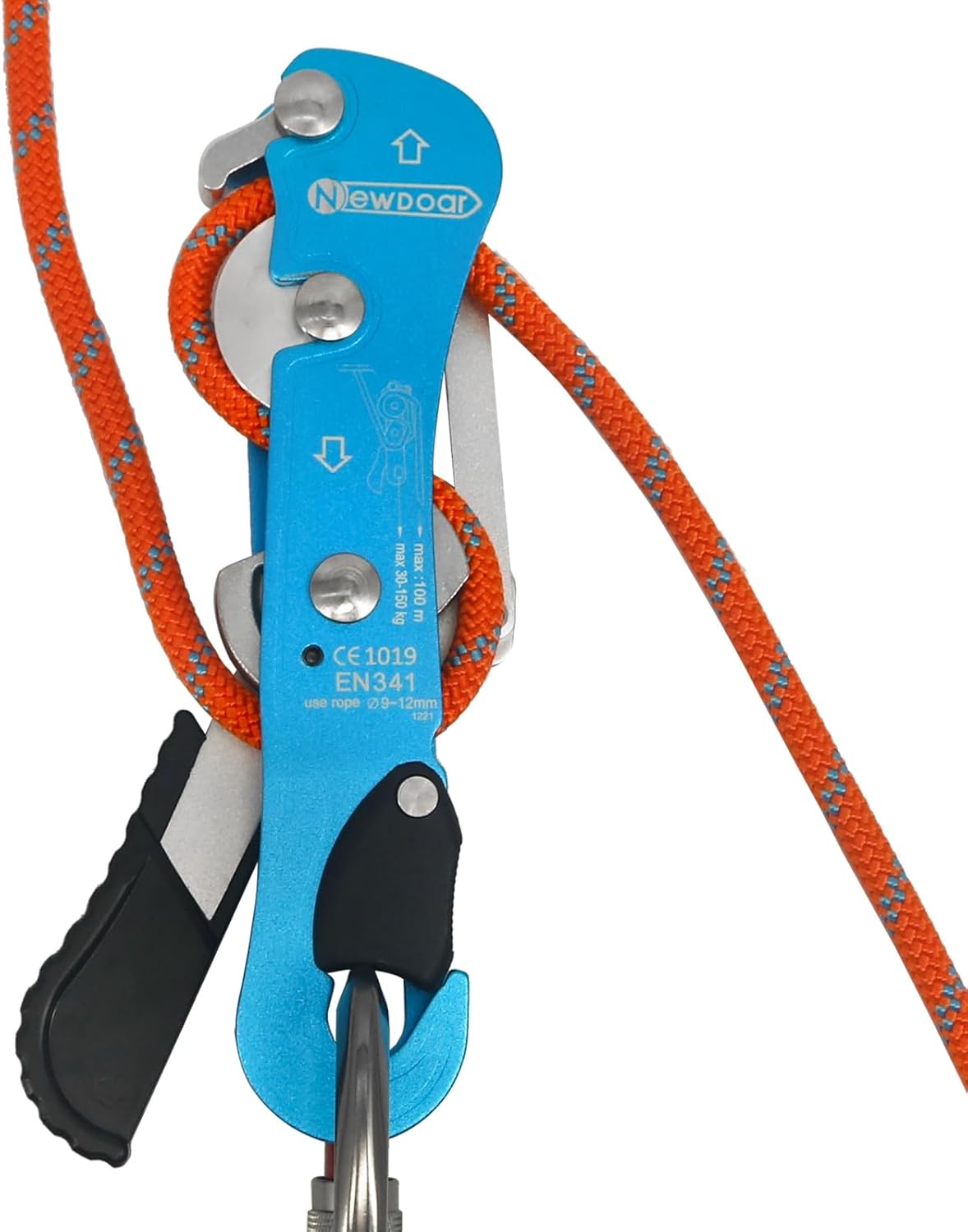 NewDoar Climbing Stop Descender Rappelling Belay for Ropes 10-12mm The Novices for Rescue & Arborist CE Certification