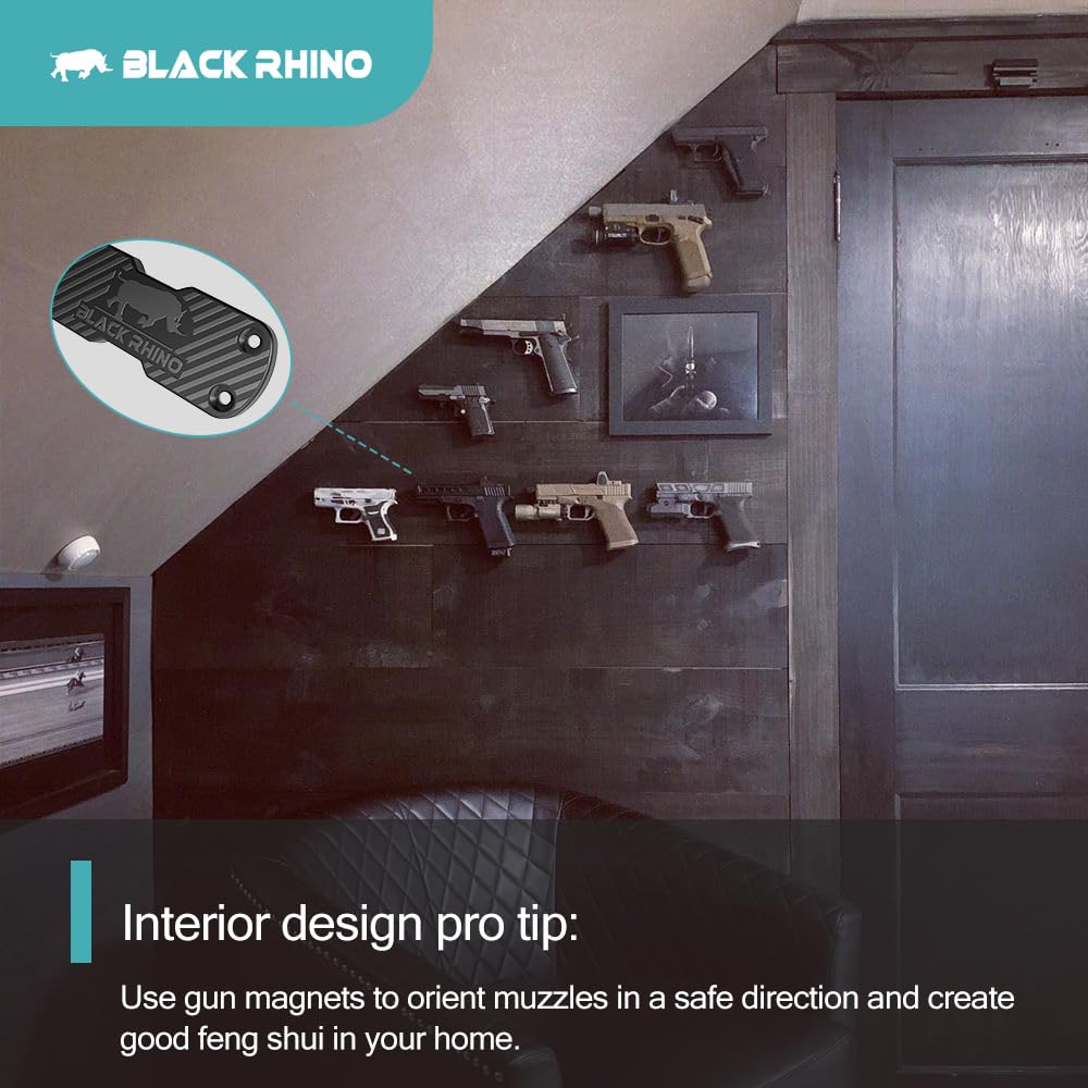 Generic Gun Magnet for Vehicle - Magnetic Quick to use Holder for Rifle, Handgun, Shotgun, Pistol up to 49lbs - Tactical Car Holster & Mount for Home, Desk, Truck Accessories for Men (4PACK-49LBS)