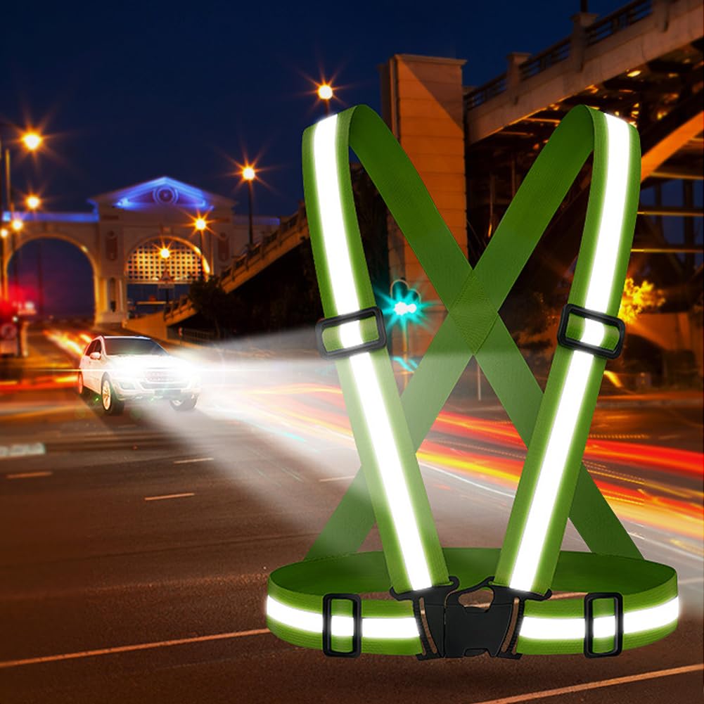 Glomora Reflective Vest Running Gear, High Visibility Adjustable Safety Vest for Walking Running Cycling, Safety Vest Adjustable for Men Women Kids