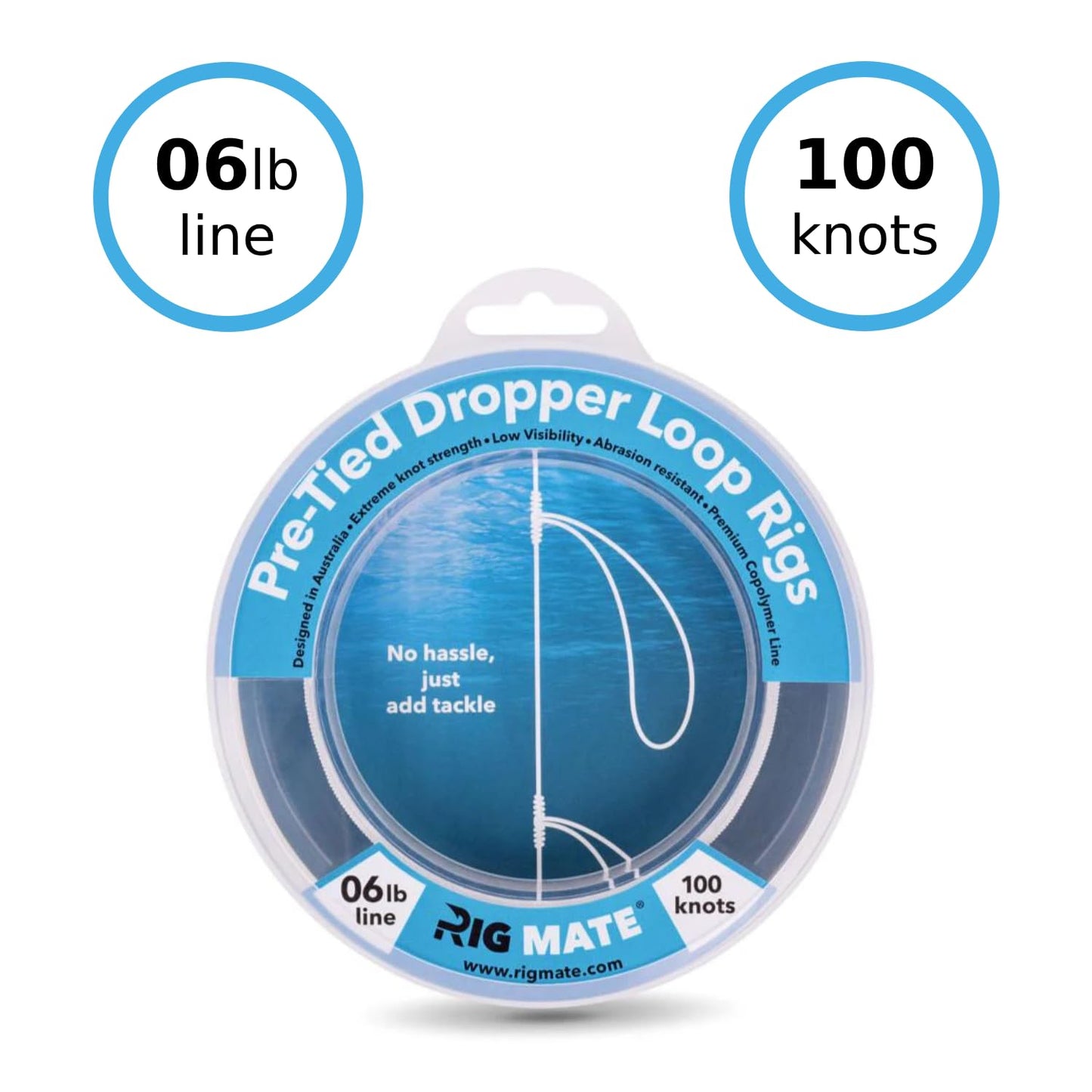 6 lb Pre-Tied Dropper Loop Rigs. Fishing Line Spool. Loops 18 Inches Apart with 5.5 Inch Loop Size. Perfect for Saltwater & Freshwater Fishing. Perfect for Snapper & Other Bottom Feeding Fish.
