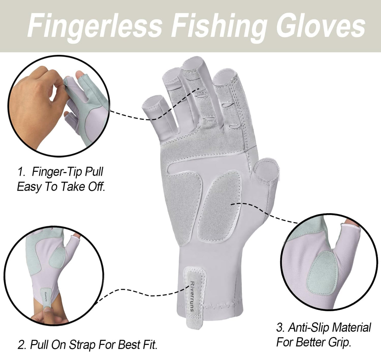 UPF 50+ Fishing Gloves | UV Protection for Men & Women | Outdoor Activities