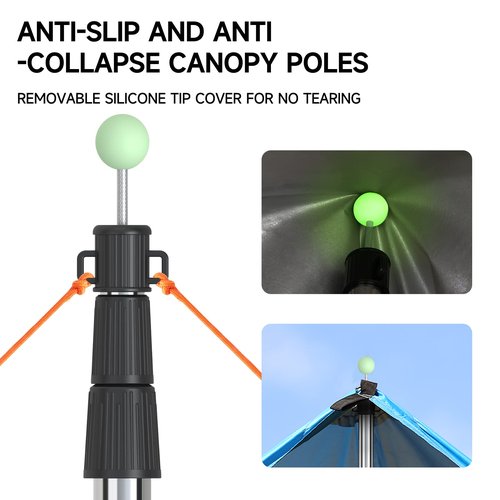 SANLIKE Telescoping Tent Tarp Pole Adjustable Camping Poles, 33"-86.6" Upgrade Thicked Stainless Steel Camping Poles for Backpacking Hiking Awning Sun Sails Outdoor Sports, Set of 4