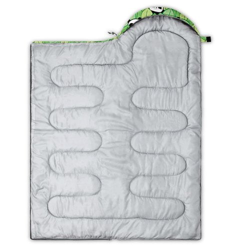 XYNHML Cartoon Panda Camping Sleeping Bags for Adults Kids Boys Girls Cold Weather Warm Backpacking Kawaii Animals Green Leaf Sleeping Bag for All Seasons Camping, Camping Gear Equipment, Traveling