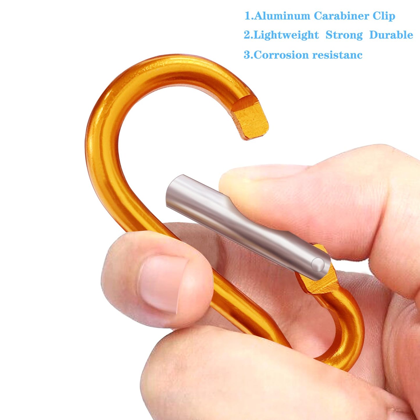 6PCS Carabiners, LDJZON Aluminum Carabiner Clip Spring Snap Hook with 6PCS Keyrings Keychain Hook for Keys, Backbag, Camping Lamp,Water Bottle (Red/Orange/Dark Blue/Purple/Green/Black, 2.32 inch)