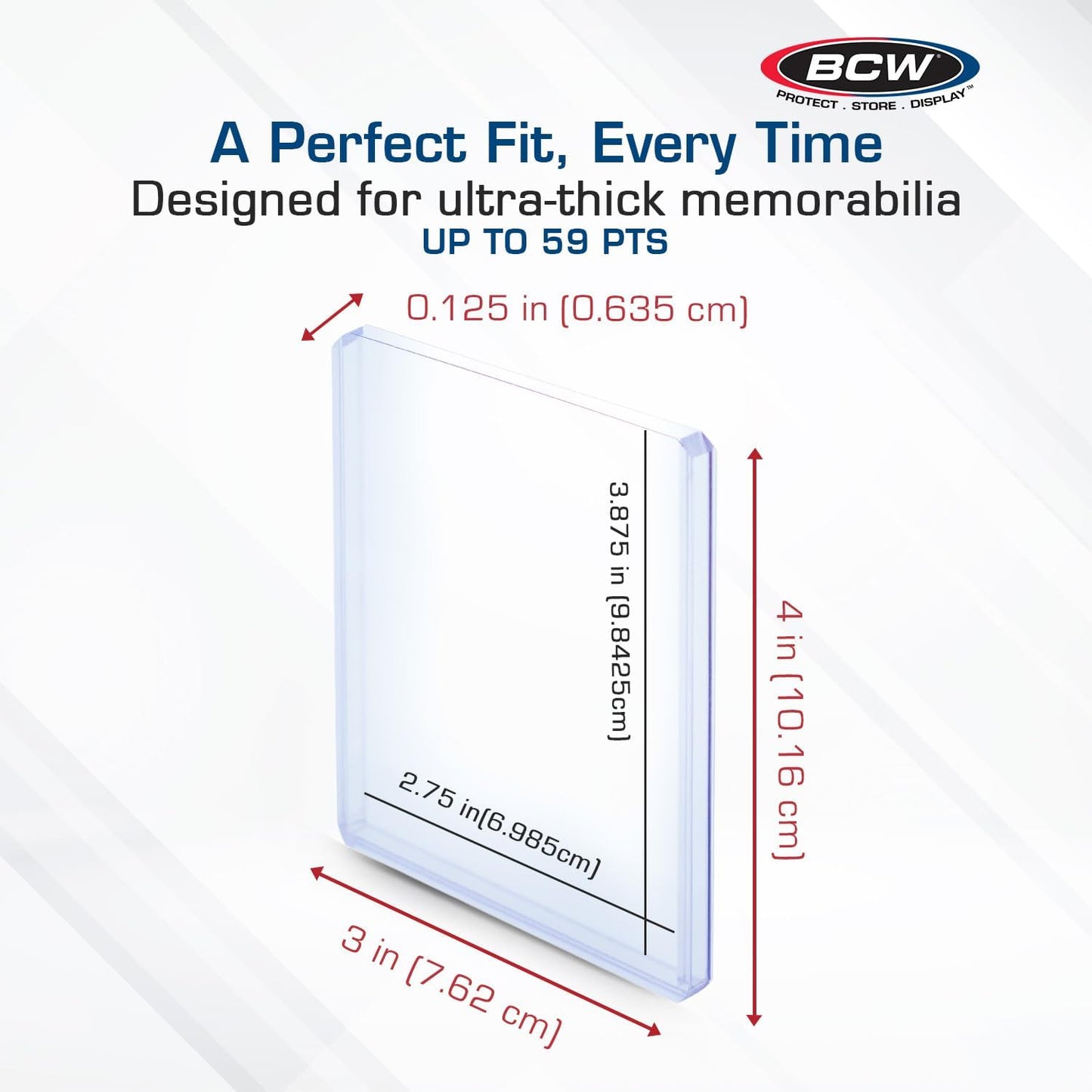 BCW 108 PT. Thick Card Topload Holder - Pack of 1 | Durable Rigid PVC Toploader | Toploaders for Memorabilia, Jersey, Patch, and Relic Cards