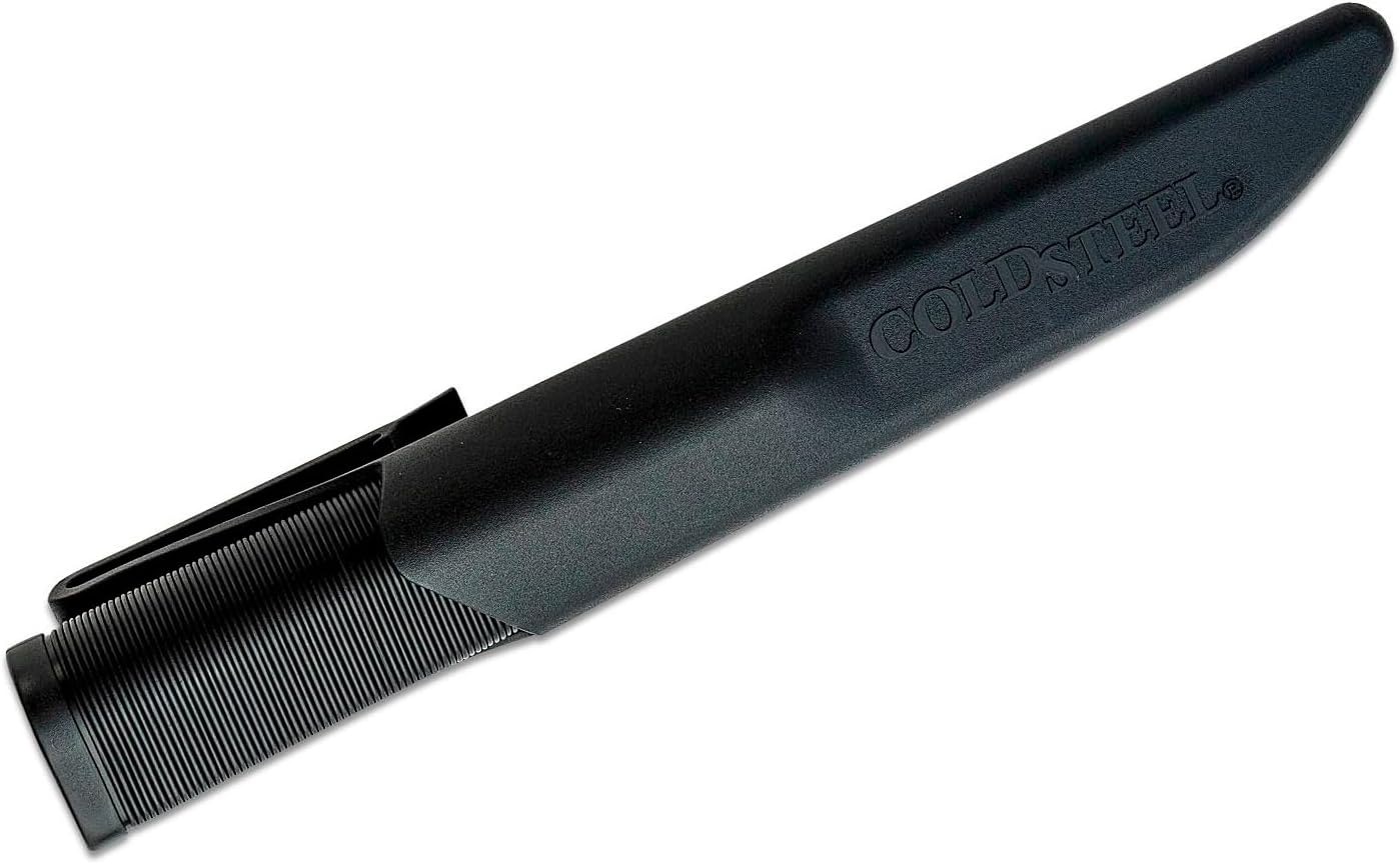Cold Steel Finn Bear 4" Durable Compact German 4116 Stainless Steel Fixed Blade Straight Back Outdoor Game Hunting Utility Knife, 4-1/2" Textured Handle, Secure-Ex Sheath