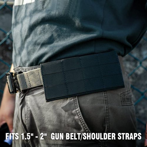 Tactical Belt Molle Accessories,2 Pcs Removable Loading Panels,Convertible Add Molle System for Gun Work EDC Police Duty (BK)