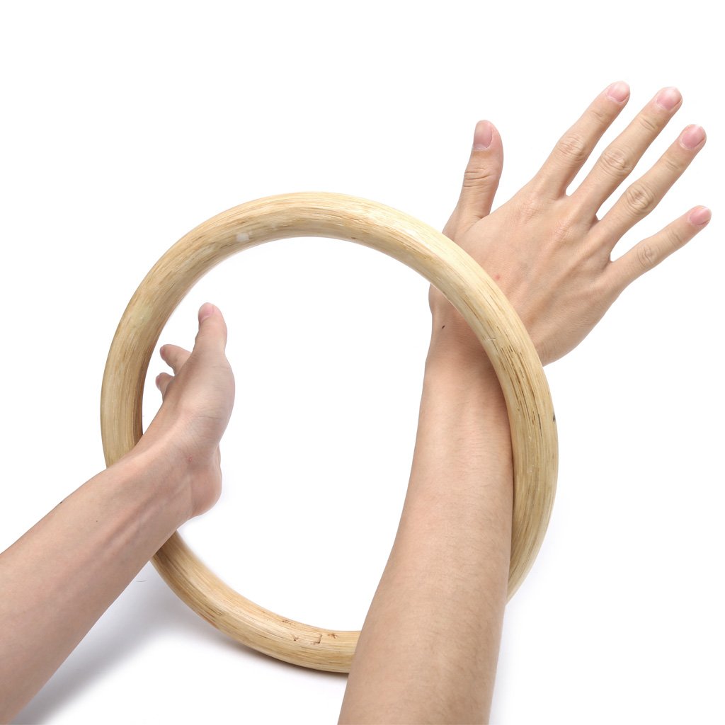 JAGTRADE Wing Chun Rattan Ring Natural Wood Rings Wing Chun Kung Fu Wrist Hand Strength Training Equipment Physical Exercise Ring