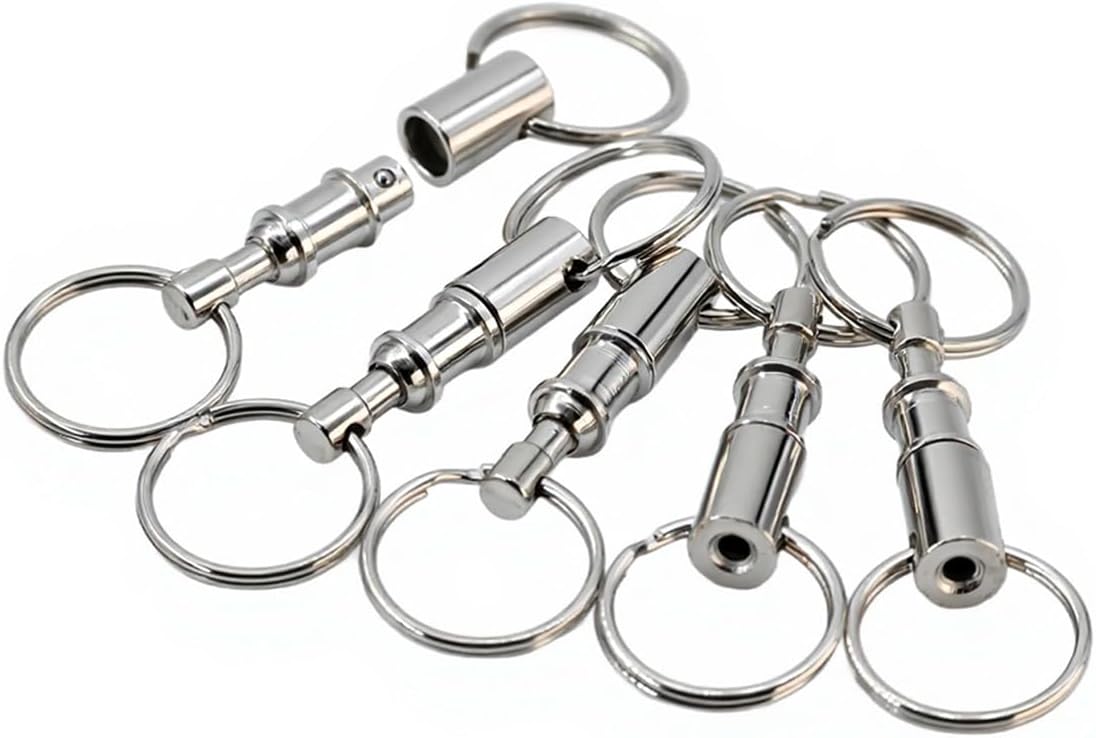 Quick Release Keychain for Backpack Detachable Small Key Ring Pull Apart Key Chain for Car Keys Set of 5