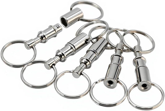 Quick Release Keychain for Backpack Detachable Small Key Ring Pull Apart Key Chain for Car Keys Set of 5