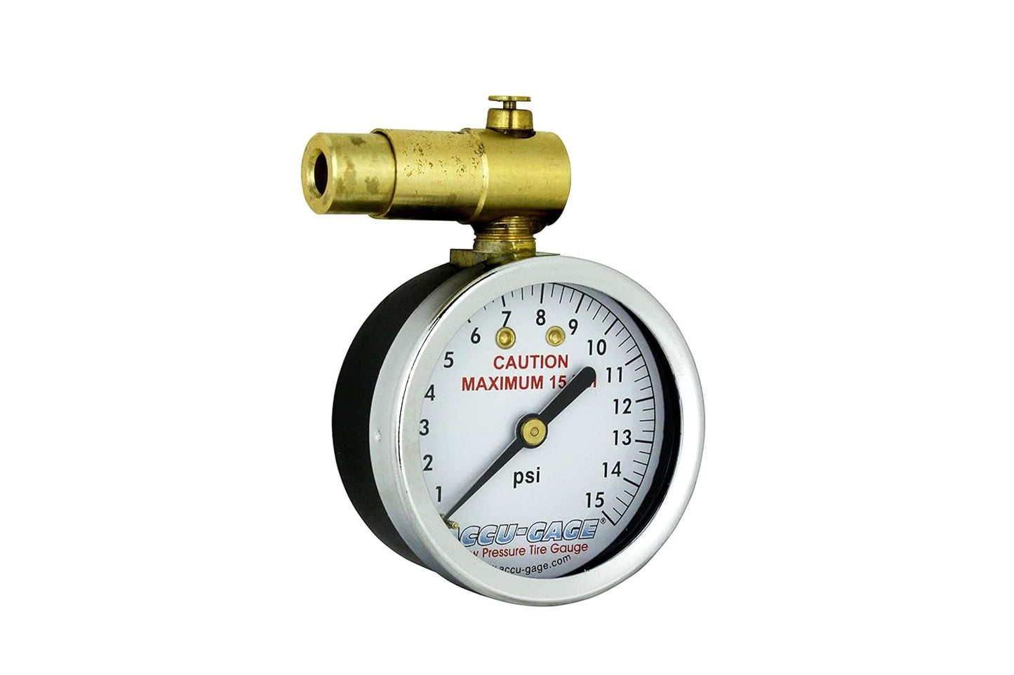 Accu-Gage by Milton Presta Valve Bike Tire Pressure Gauge with Bleeder Valve, for 0-15 PSI - ANSI Certified