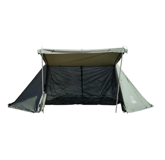 S'more Kleine Base Camping Tent, 4 Season Luxury Outdoor Camping and Glamping Tent for 2 Adults, Breathable Waterproof Cloth with Screen Inner Tent(Extra) and Carry Bag (Green)