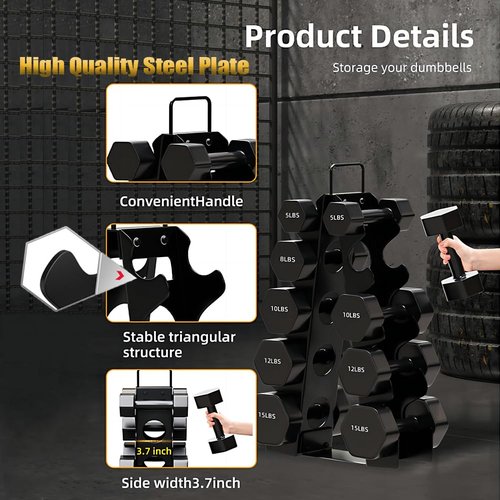 metaball Weight Rack for Home Gym,A-Frame Dumbbell Rack with Upgraded Handle,Weight Rack for Dumbbells, Steel Dumbbell Holder,Dumbbell Stand & Weight Racks for Home Gym Space ( Not included dumbbells ) (5 TIER)