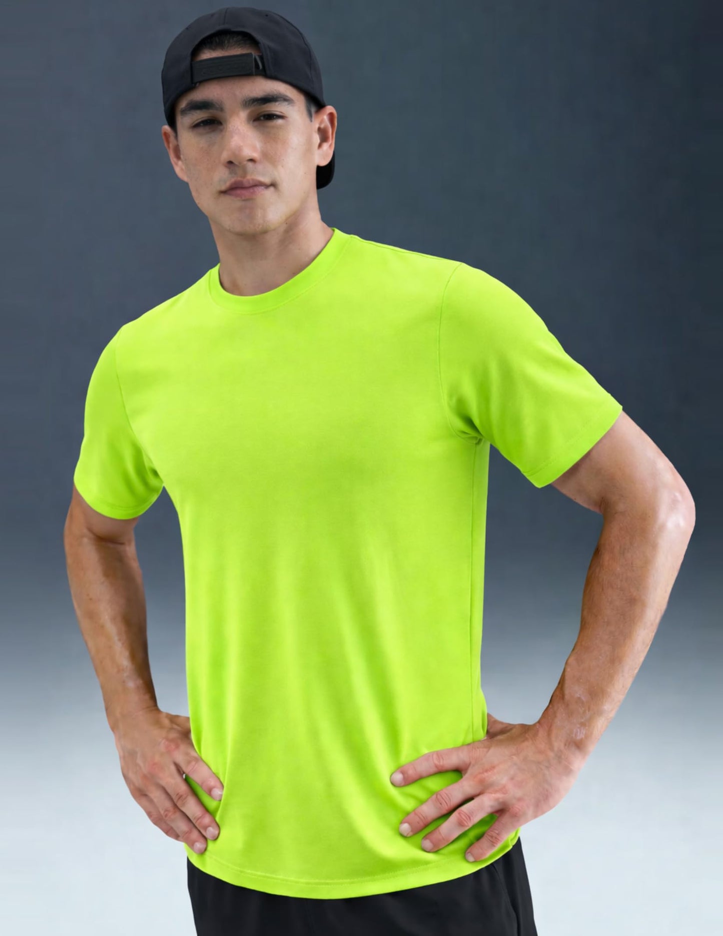 5 Pack Men’s Active Quick Dry Crew Neck T Shirts | Athletic Running Gym Workout Short Sleeve Tee Tops Bulk (Edition 7, Medium)