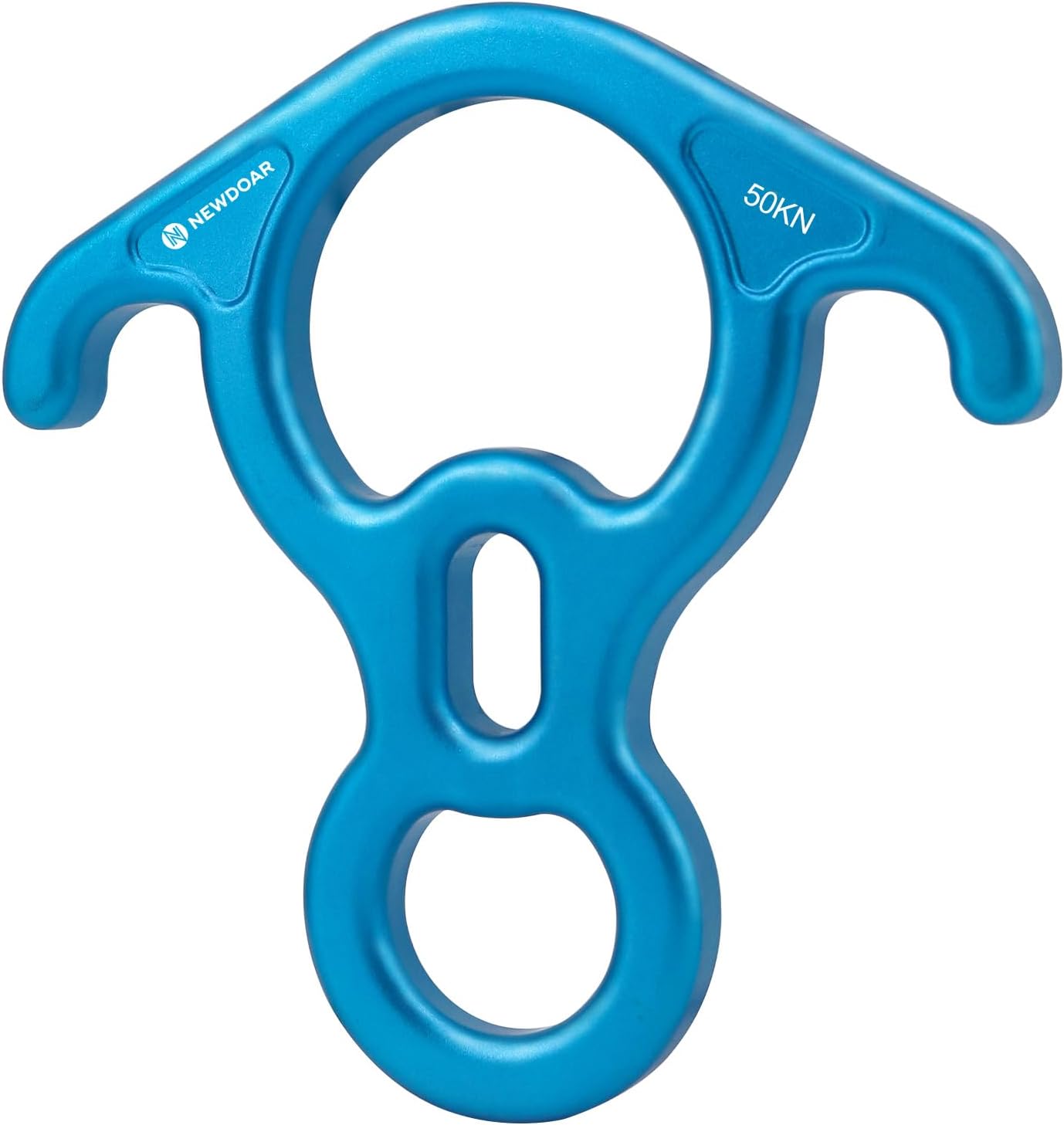 NewDoar 50KN 11000 LBF Rescue Figure,8 Descender Large Bent-Ear Belaying and Rappelling Gear Belay Device for Rock Climbing, Aerial Dance,Ziplining and Peak Rescue 7075 Aluminum Alloy