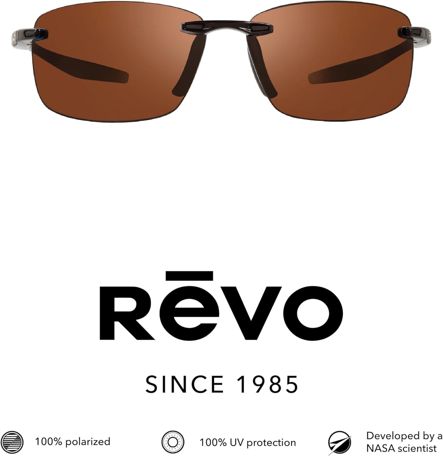 Polarized Rimless Rectangular Revo Descend N Sunglasses - Stylish UV Protection
