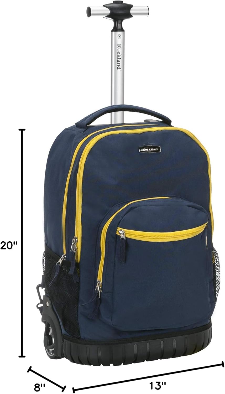 Rockland Single Handle Rolling Backpack, PURPLEPEARL, One Size