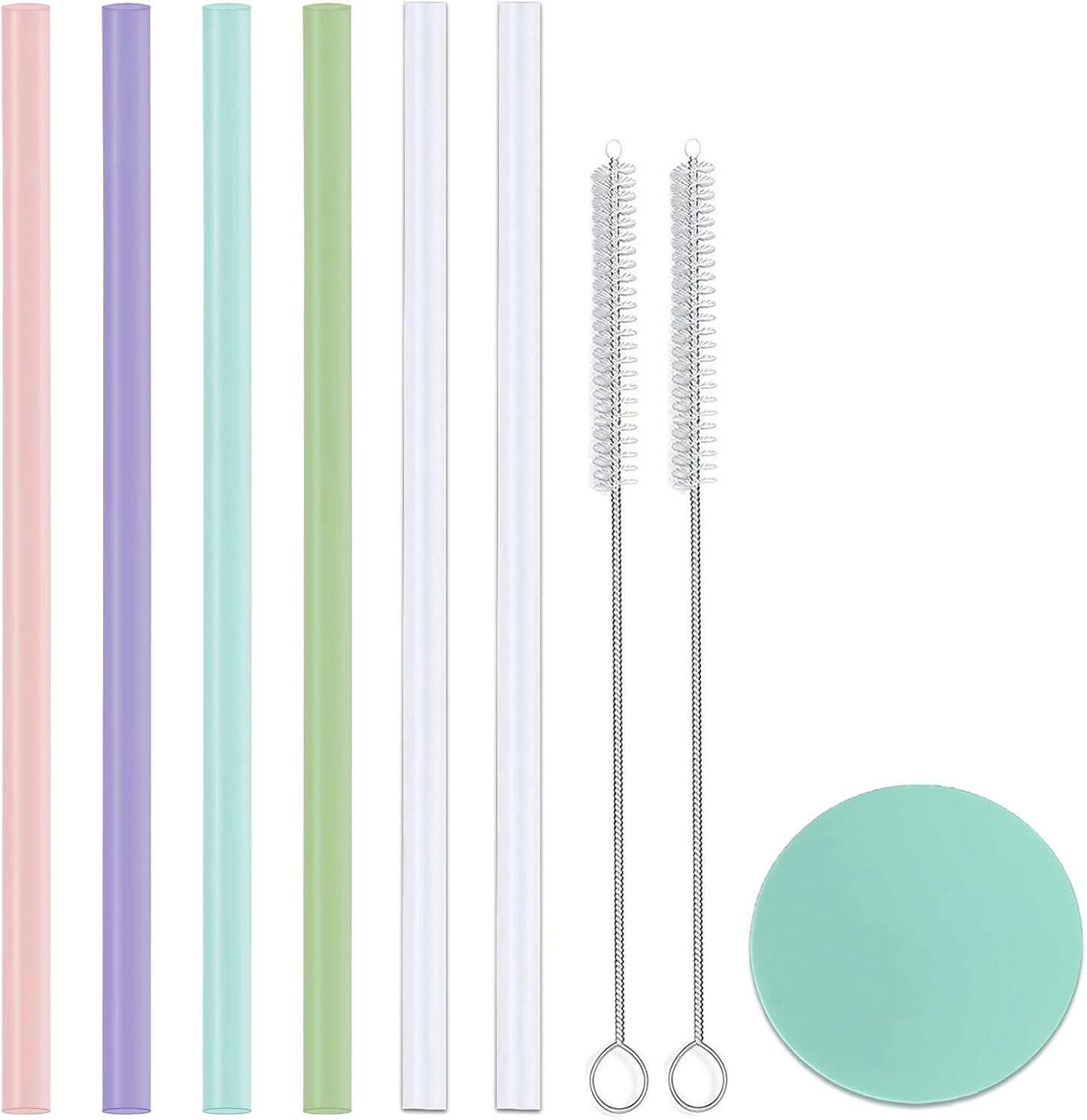 Greant 6 Pack Replacement Straws for Hydro Flask Straw Lid Wide Mouth Bottle, 9.8''L X 0.33'' W, for Hydroflask Wide Mouth Flex Straw Cap, Plastic, Cuttable