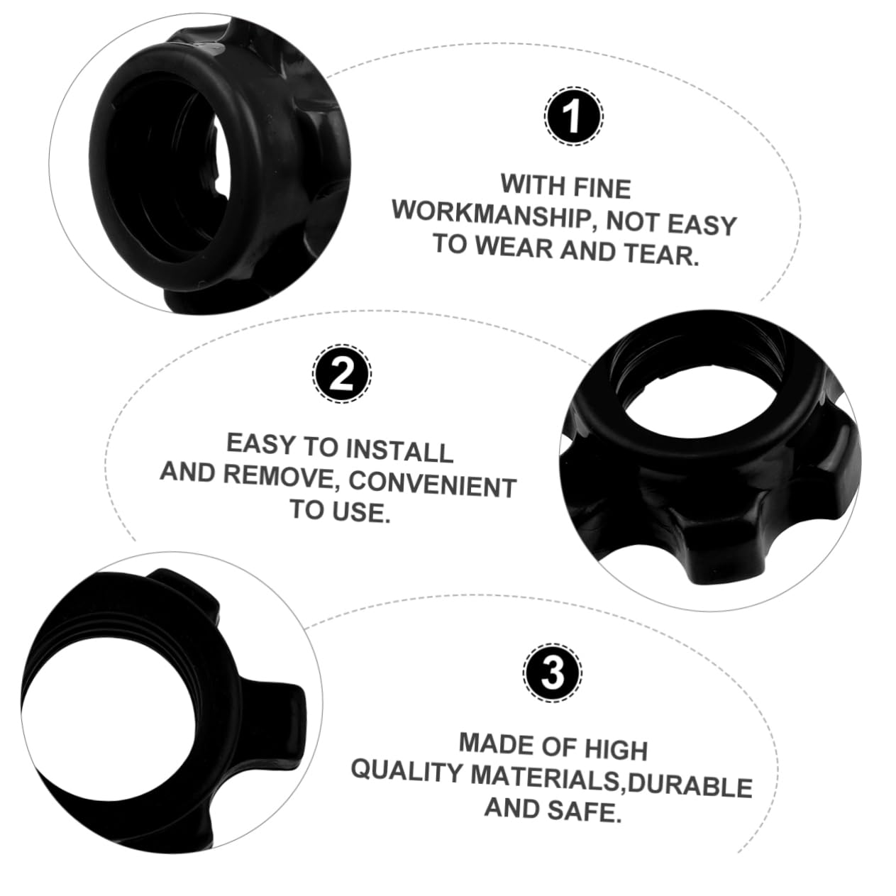 Kisangel Barbell Clips 4 Pcs black screws exercise handles non-slip gym accessories Barbells- Lock Collar Nut screw ring dumbbell bar collar dumbbell bar gym machines for home