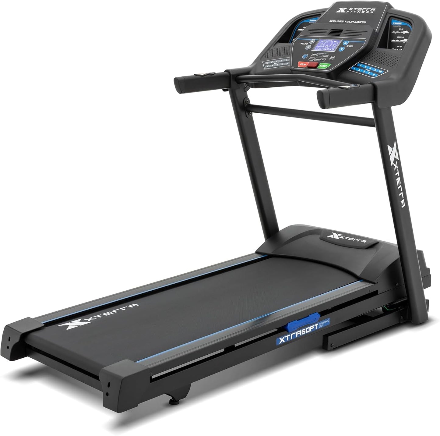 XTERRA Fitness Sport Series Premium Folding Smart Treadmill, Handlebar Speed and Incline Controls, Large XTRASoft Cushioned Running Deck, Built-in FTMS-Enabled Bluetooth with XTERRA+ Fitness App