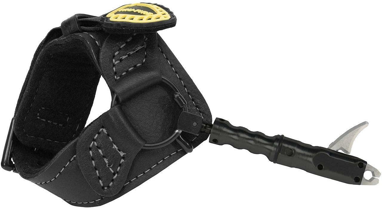 Tru-Fire Smoke Adjustable Archery Compound Bow Release with Foldback Design - Black Wrist Strap