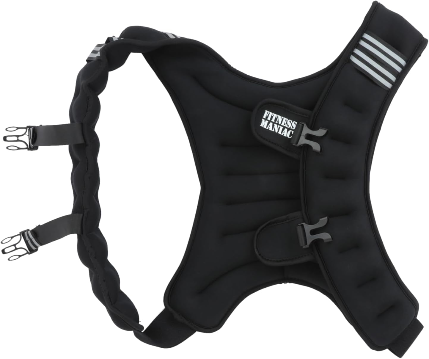 FITNESS MANIAC USA Weighted Vest, 10lb/12lb/15lb/20lb Weight Vest with Reflective Stripe for Workout, Strength Training, Running, Fitness, Muscle Building, Weight Loss, Weightlifting