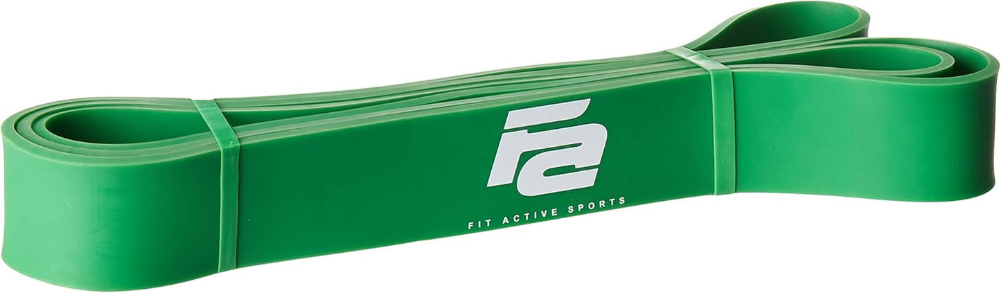 Fit Active Sports Resistance Workout Exercise Bands for Home, Gym, Stretching, Strength Training, Weightlifting, Pull Up Assist - Indoor and Outdoor Use