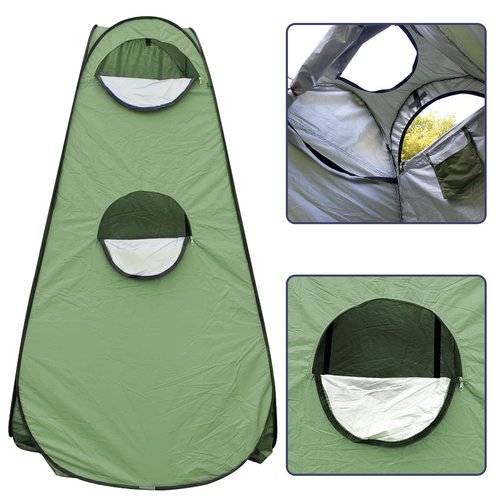 Petgin Portable Outdoor Camping Toilet Kit for Adults,Pop Up Privacy Tent, Camping Folding Toilet, 30 Toilet Bags, Washable Foldable for Travel, RV, Car, Beach, Hiking-Army Green