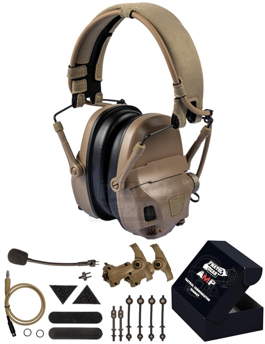 FMATAL GEAR 2025 AMP NRR 26 dB Digital Version Tactical Headset |Tactical Hearing Protectors | Pickup Noise Reduction Communication Shooting Hearing Protection Earmuffs (DE)