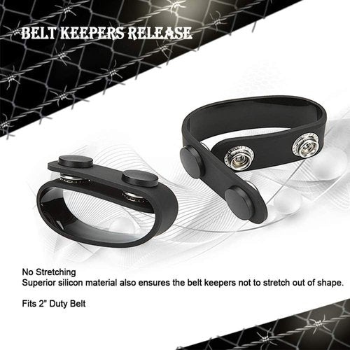 Double Snap Belt Keepers, Silicon Duty Keeper for 2¼" Belt Concealed Carry, 4-Pack