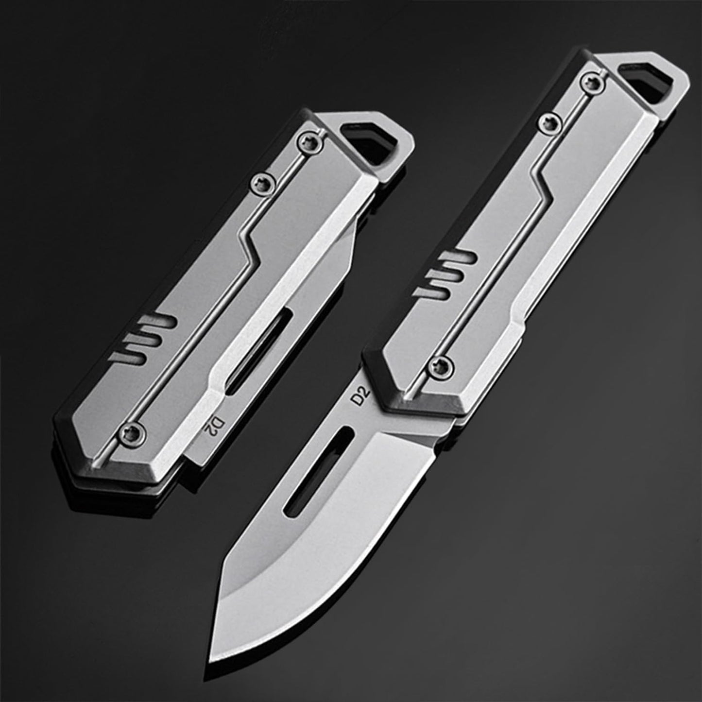 VIFUNCO Keychain Knife, D2 Folding Pocket Knife for Men, CNC Key Knife/Box Cutter Knifes for Women, Small Pocket Knives for EDC, Gifts for Dad husband Him