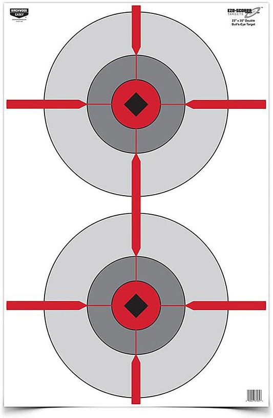 23" x 35" Birchwood Casey Eze-Scorer Bull's-Eye Paper Targets - 100 Pack for Indoor/Outdoor Shooting