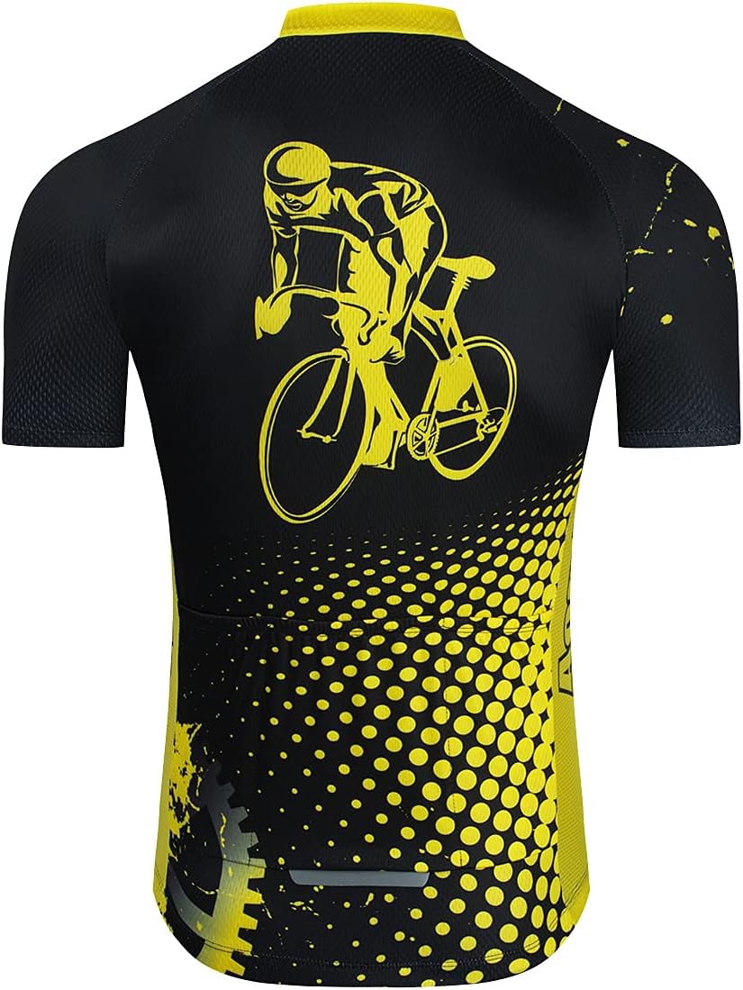 Aogda Cycling Jerseys Men Bike Shirts Team Biking Tops Bicycle Short Sleeves Clothing