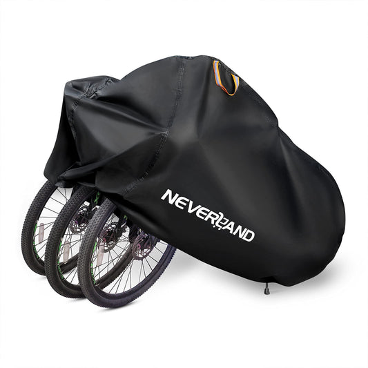 NEVERLAND Bike Cover Outdoor Waterproof Bicycle Covers Storage for 2 or 3 Bikes with Lock Hole Sun Rain Wind Dust Proof for Mountain Road Exercise Electric Hybrid Cruiser Bike