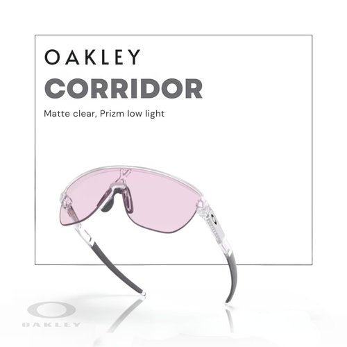 Oakley OO9248 924806 42MM Matte Clear/Prizm Low Light Shield Sunglasses for Men + Bundle Accessory Leash Kit, Microfiber Pouch