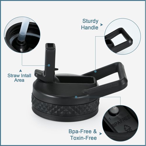 WixByti Straw Lids Replacement - Accessory for Hydro Flask Wide Mouth Water Bottles